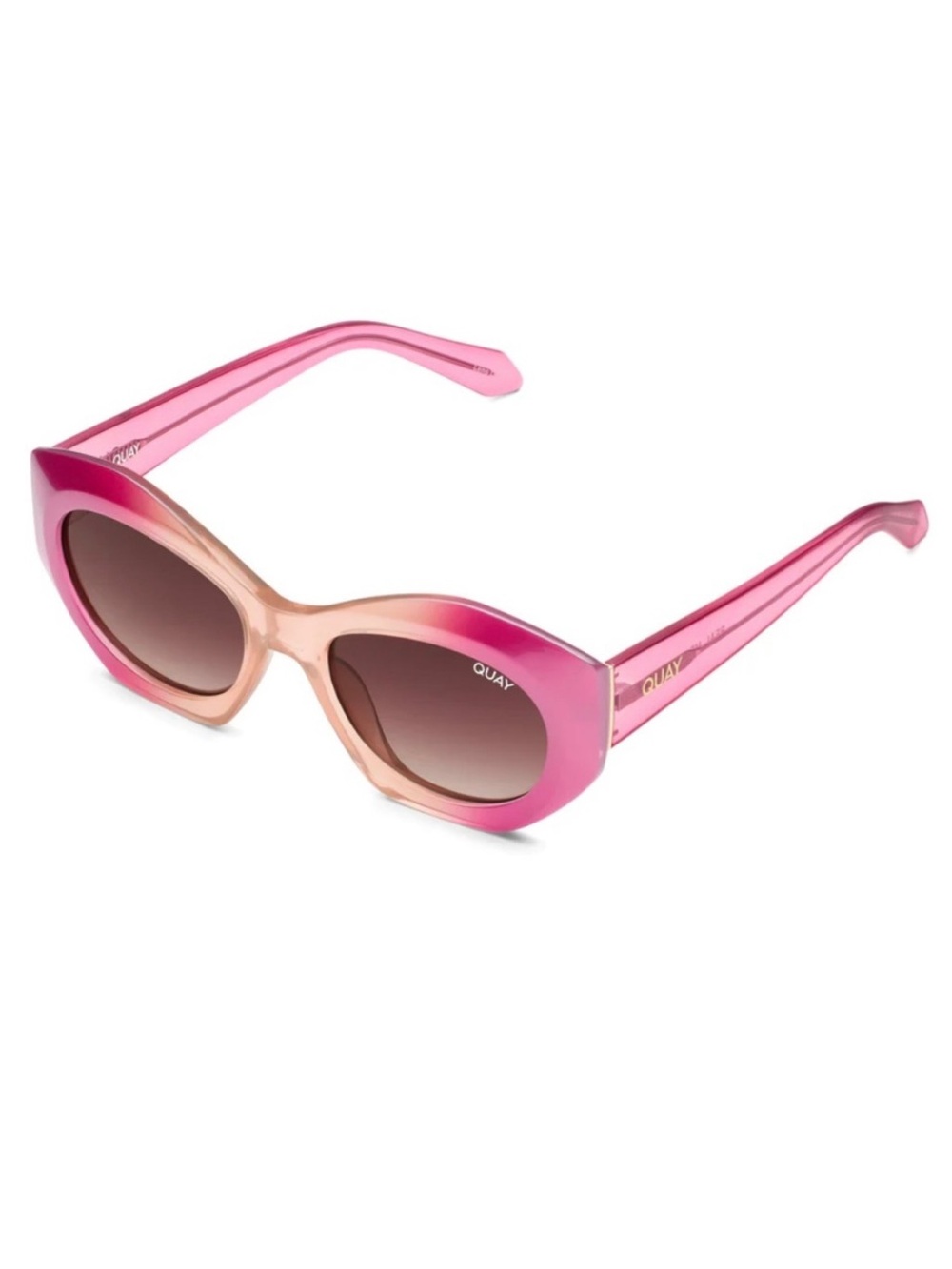 Quay Australia Real Me Pink / Orange Ombre Cat Eye Sunglasses